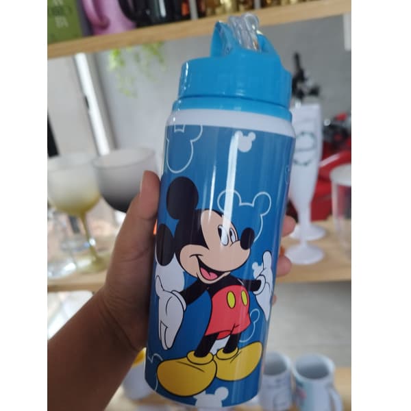 Garrafa Alumínio 600ml Personalizada Com Nome Mickey