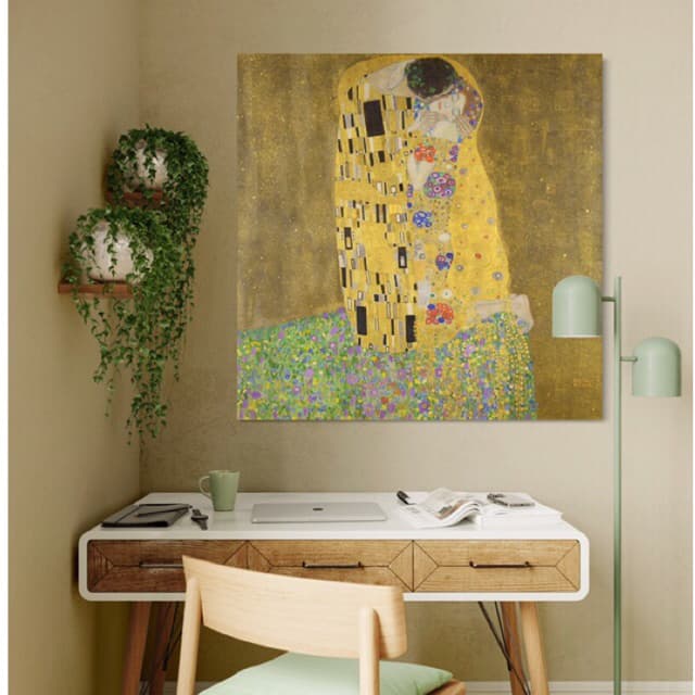 Quadro O beijo Gustav Klimt - Obras de artes em tela acetinada