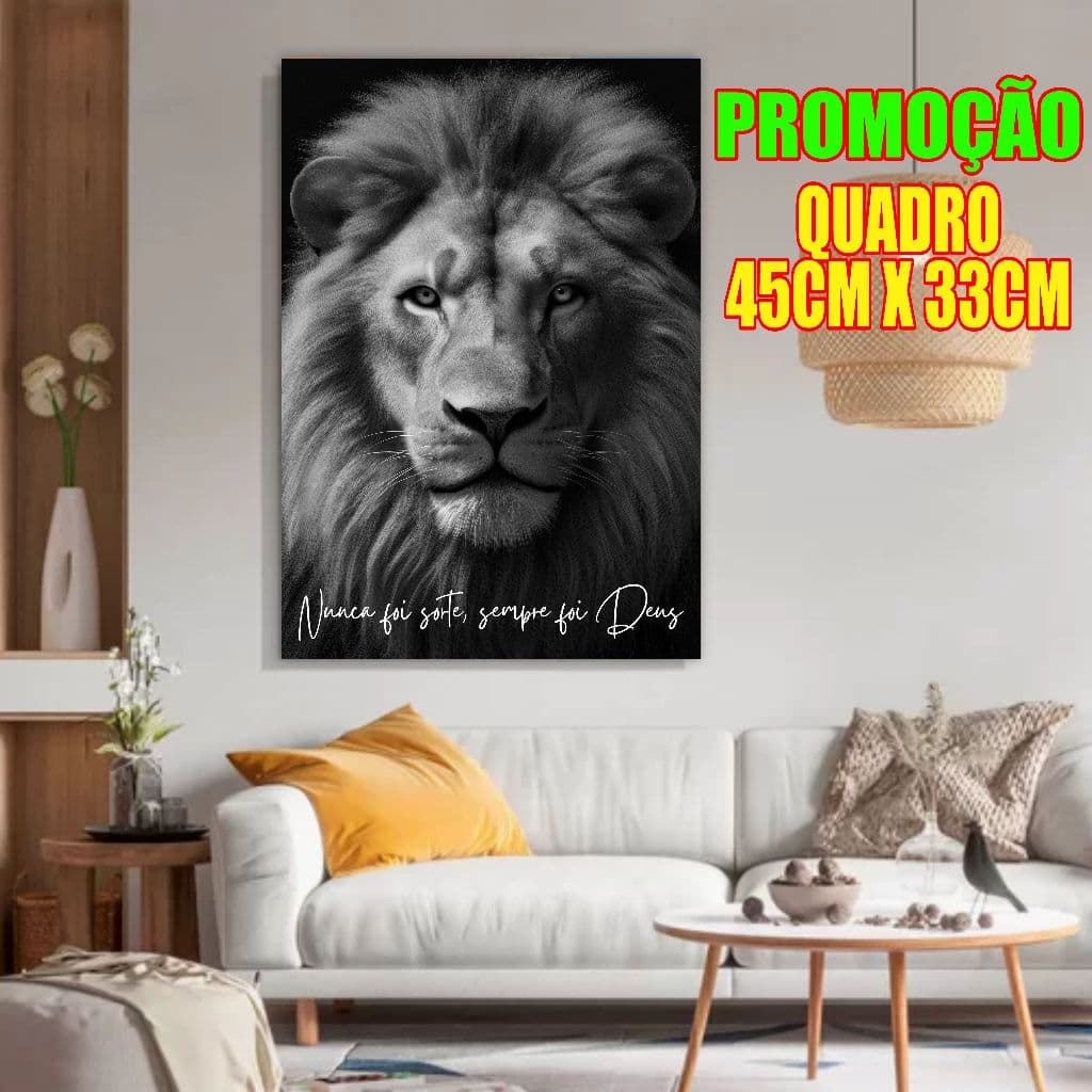 Quadro Leão Motivacional Tamanho 45x33cm