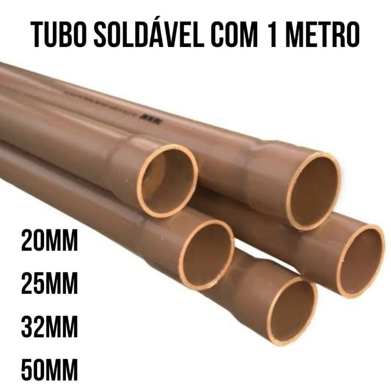 Cano Barra Tubo Soldável Marrom para Água Fria com 1 METRO
