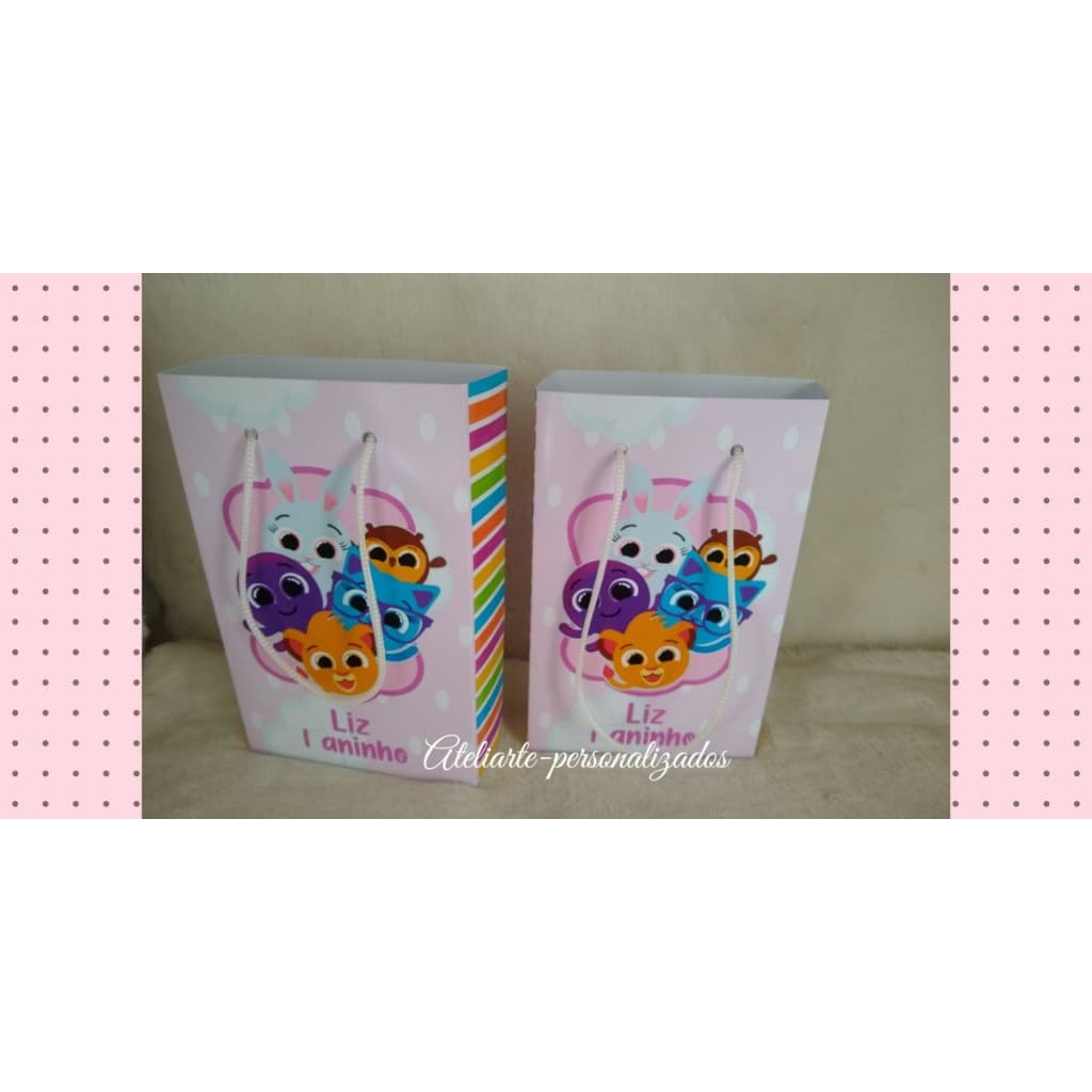SACOLA PERSONALIZADA P BOLOFOFO ROSA TODOS OS TEMAS