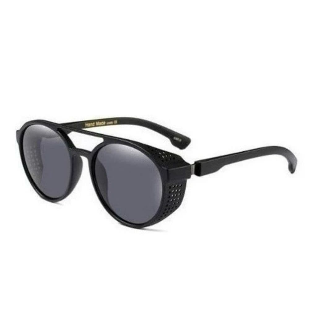 Óculos De Sol Masculino Steampunk Casual Redondo Com Uv400