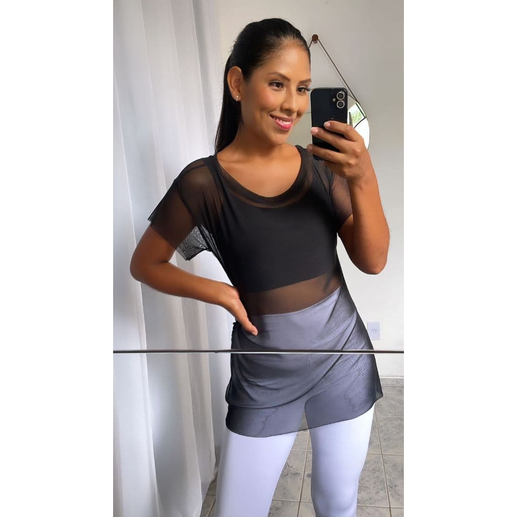 Blusa de tule academia fitness
