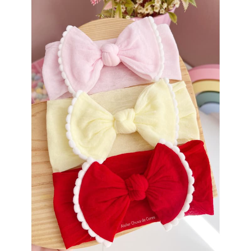 kit Turbante Infantil Bebê Menina (3unid)