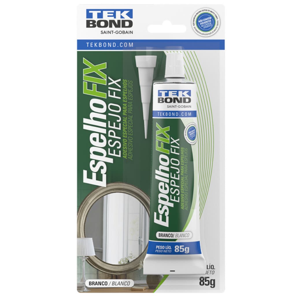 Cola Especial Para Espelhos Espelhofix Tekbond 85g Branco