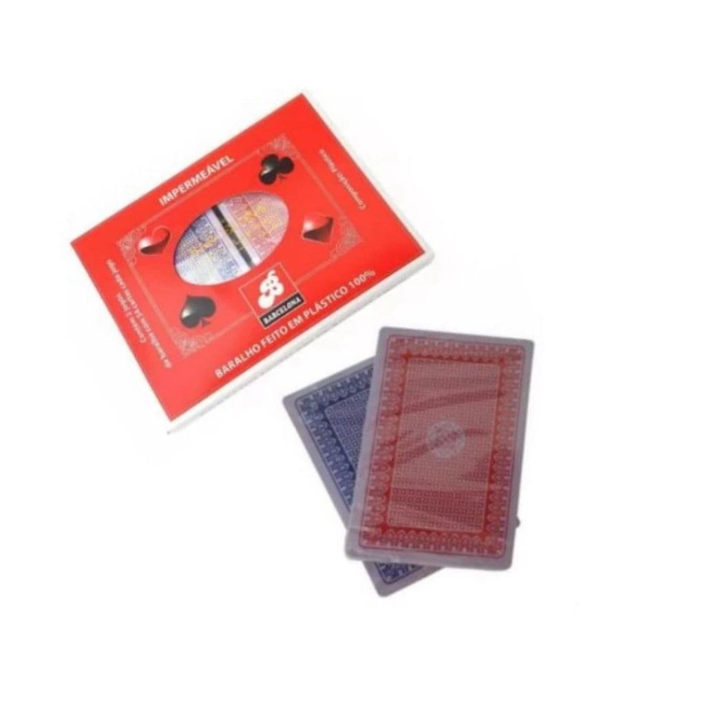 Jogo De Baralho Barcelona Plastificado Kit 2 jogos de 54 cartas Impermeável 100% Plástico
