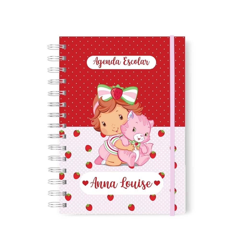 Agenda Infantil Creche Menina Personalizada Com Nome Da Criança Capa dura elástico