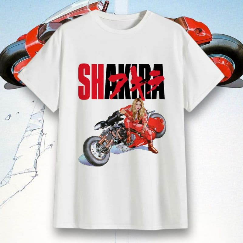 Camiseta Shakira Meme Akira Anime 100% Poliéster