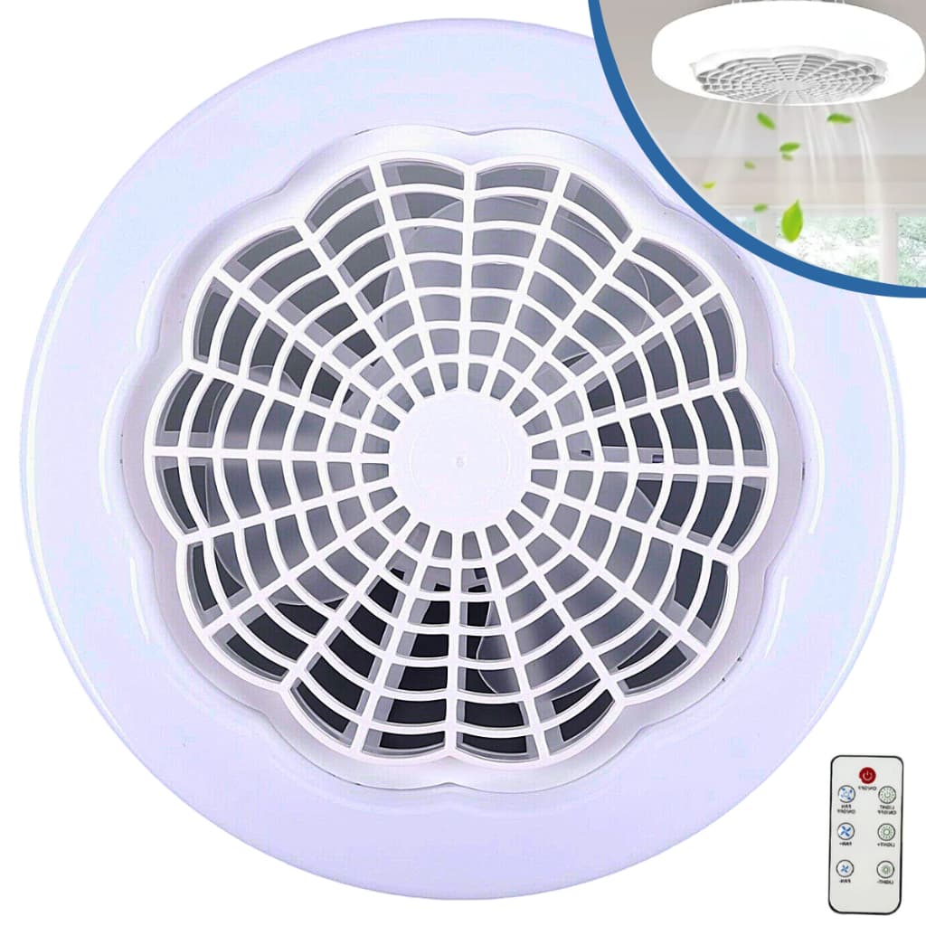 Lâmpada Ventilador De Teto Led Smart E27 30w Com Controle