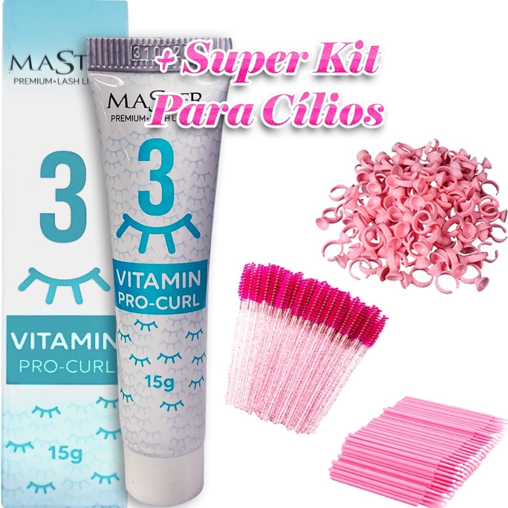 Kit Master Premium Passo 3 Brow Lamination Lash Lifting Vitamin Pro-Curl Para Cilios Sobrancelhas Design Original C/ Anvisa