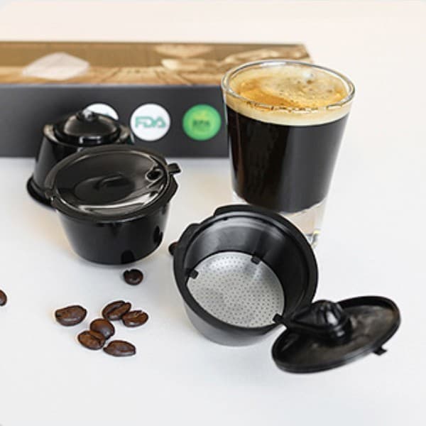 3 Cápsula Café Reutilizável Recarregável Efectivo Refrescante