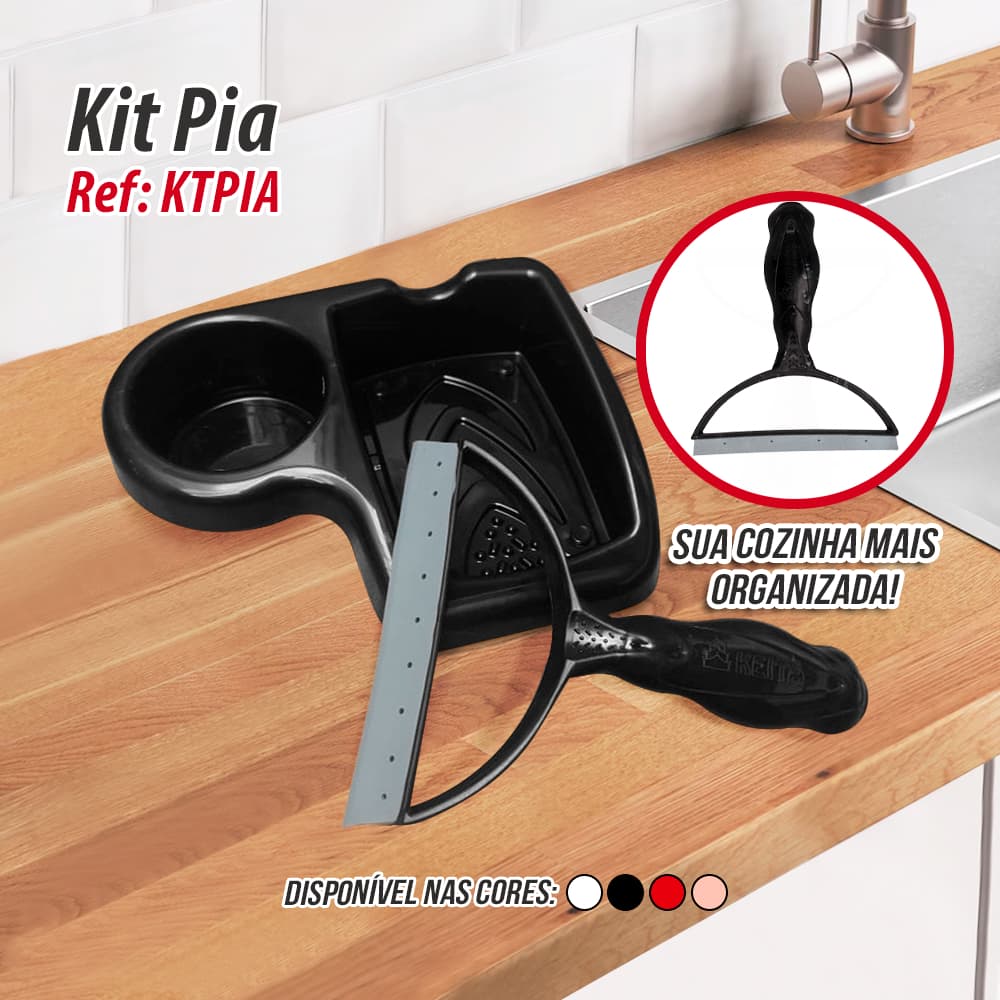 Kit 2 Peças Pia Porta Detergente Esponja Rodo Rodinho Seca Pia de Plástico Cozinha Diversas Cores