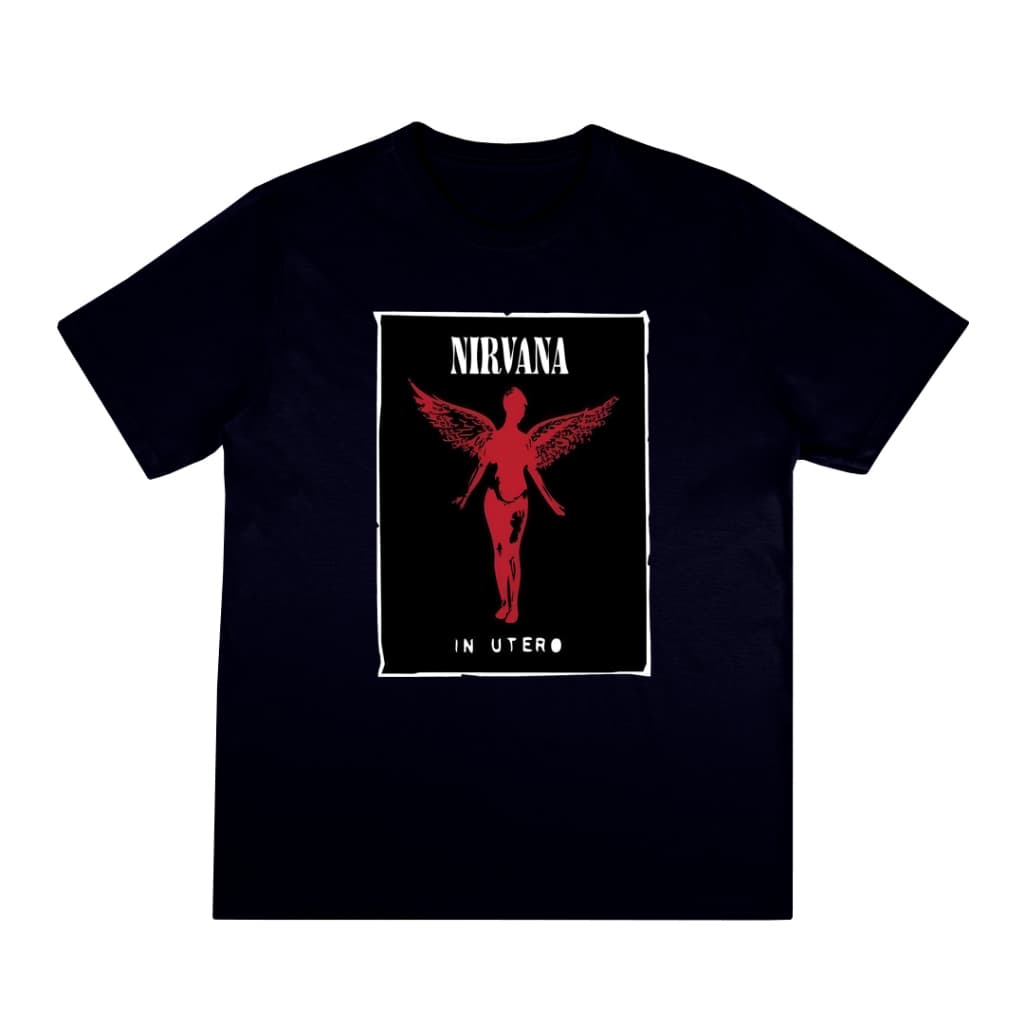 Camiseta Masculina Feminina Banda de Rock Nirvana Algodão Fio 30.1 Penteado Zero Encolhimento