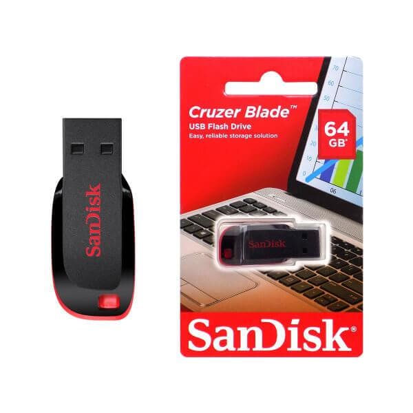 Pendrive Sandisk Cruzer Blade Original 64GB