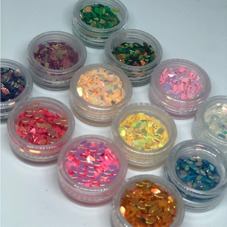 12x Cores De Glitter Decoração SQ6070 Unha Nail Design
