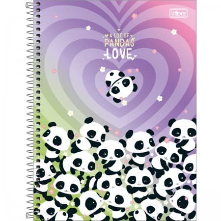 Caderno Tilibra Lovely Friend Panda Universitário Grande (20x27,5 cm)