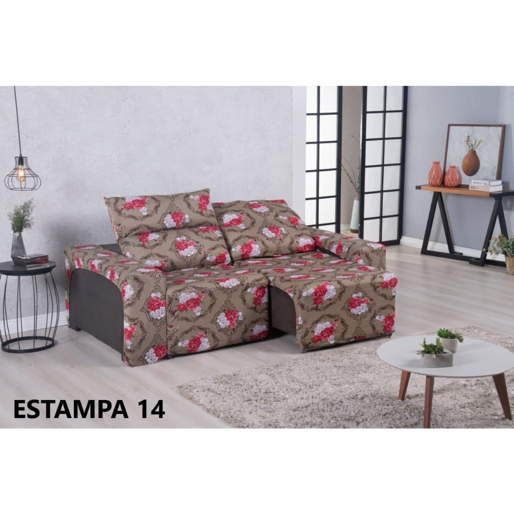 PROTETOR DE SOFÁ RETRÁTIL 2 LUGARES  VESTE FÁCIL ESTAMPADO