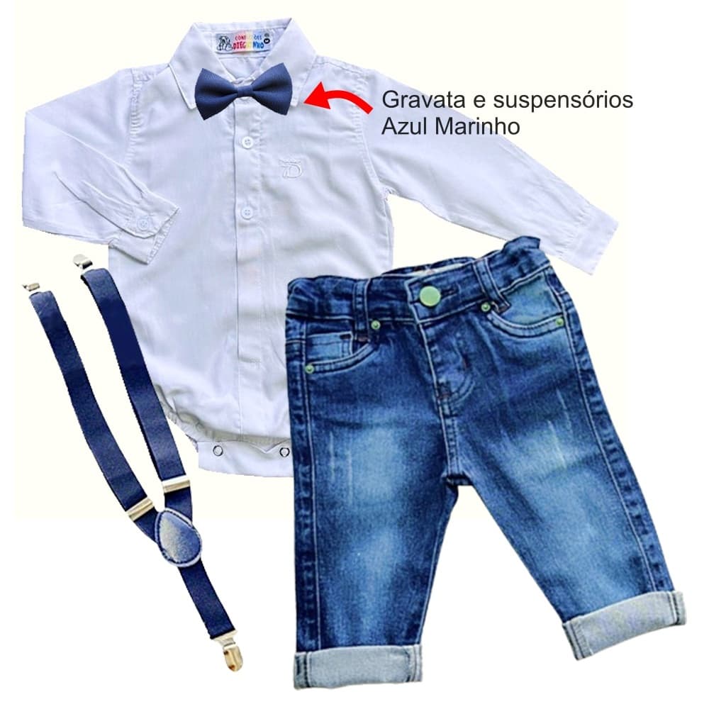 Conjunto Infantil Para Bebê Menino Com Camisa Social Body