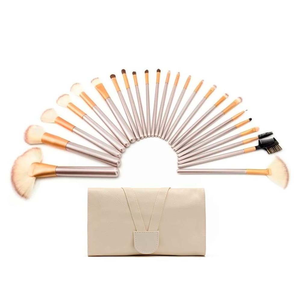 Kit de pinceis para maquiagem com 24 pincéis + Estojo