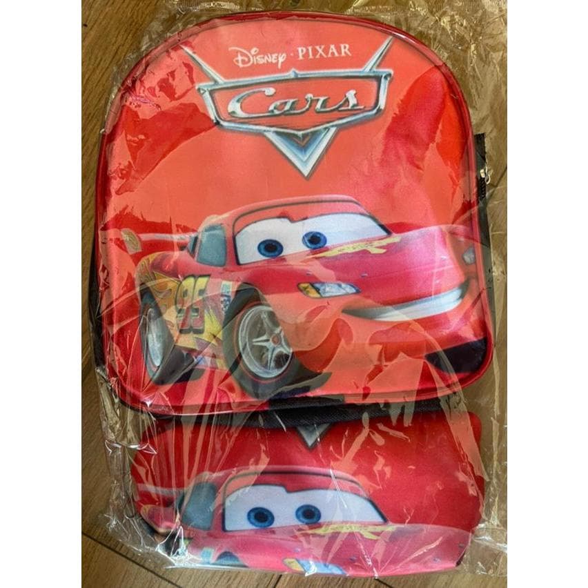 Kit Lancheira + Estojo Carros Filme Personagens Infantil Mochila Mochilinha Escolar Material Bolsinha McQueen Escola