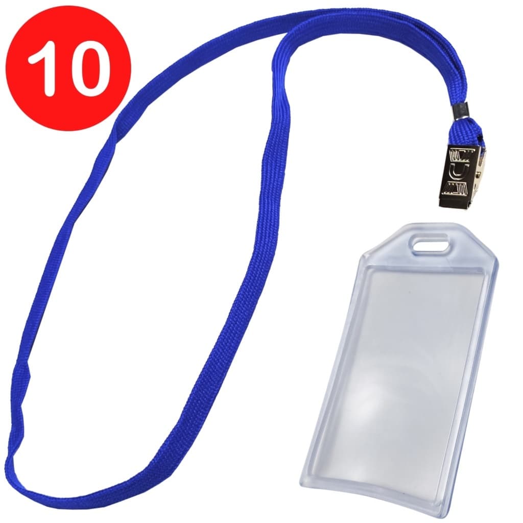 10 Porta Crachá de Plástico com Cordão