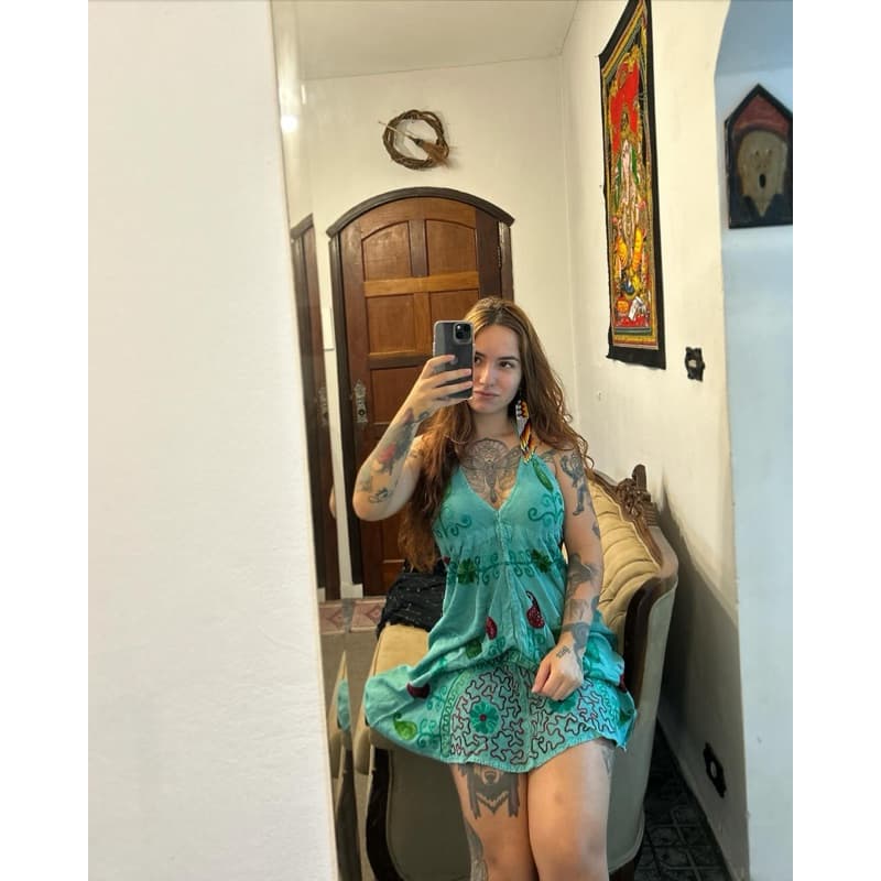 Vestido Indiano Curto Hippie