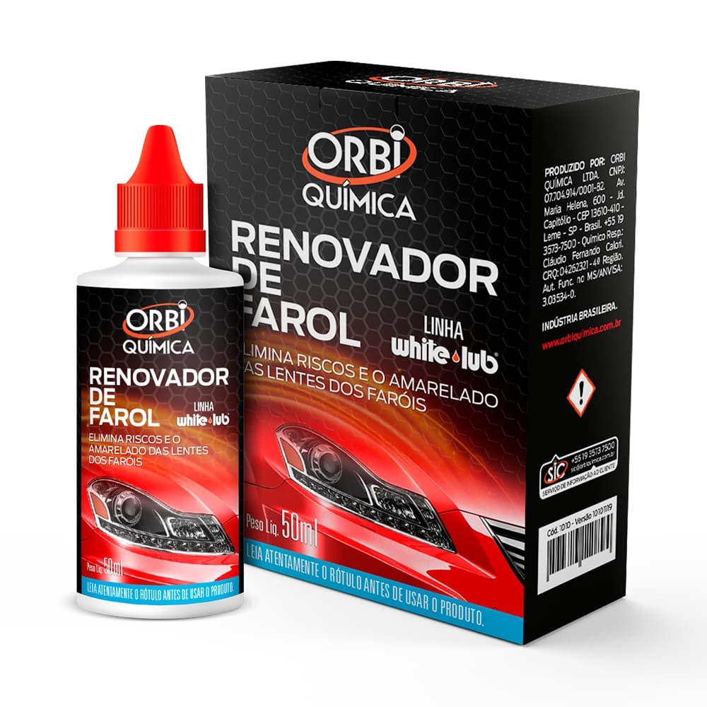 Renovador de Farol Tira Amarelado Aspecto Fosco Orbi Revitalizador 50ml - Cod. 12628