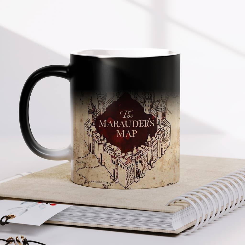 Caneca mágica Mapa do Maroto Harry Potter porcelana presente xícara Hogwarts