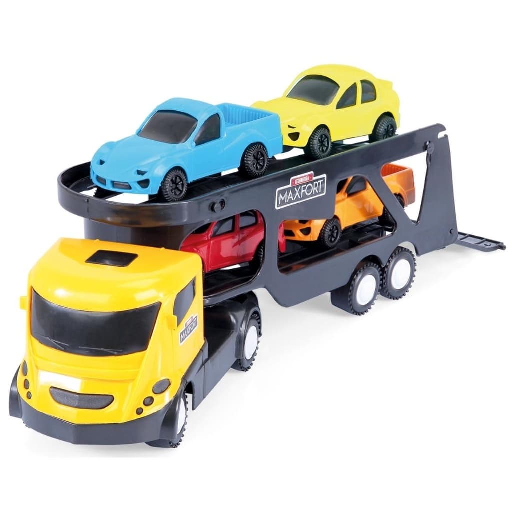 Caminhão Cegonheira Max-Fort Cegonha 4 Carrinhos X-Plast  Poucas unidades Envio Imediato