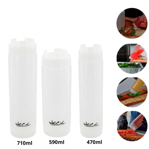 Bisnaga Invertida Profissional 470ml 590ml 710ml Para Molho Weck