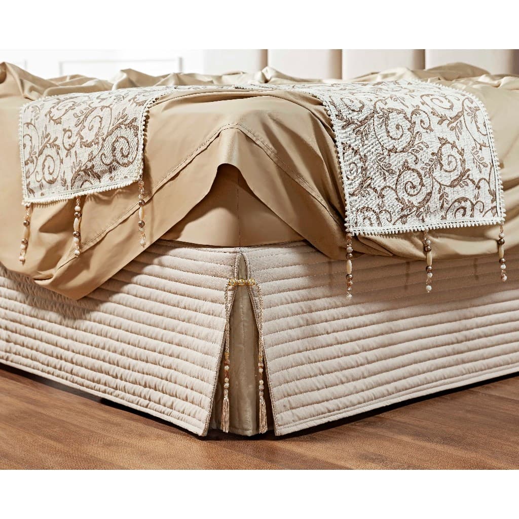 Saia Box Matelada Dual com Pingente Casal Queen Conforto Macio Elegante Enxoval Cama Quarto Decoração Proteção