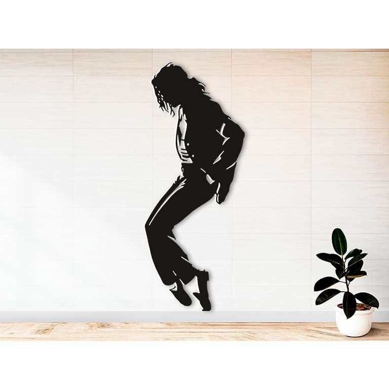 Quadro Michael Jackson Moonwalk Preto Resistente a Humidade Alto relevo