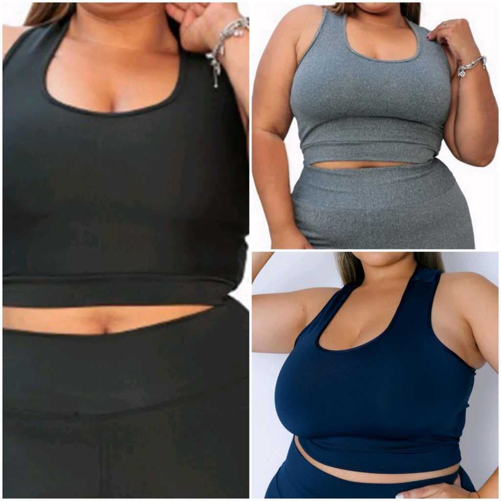 KIT 3 TOP CROPPED NADADOR FEMININO PLUS SIZE DO G ao G4