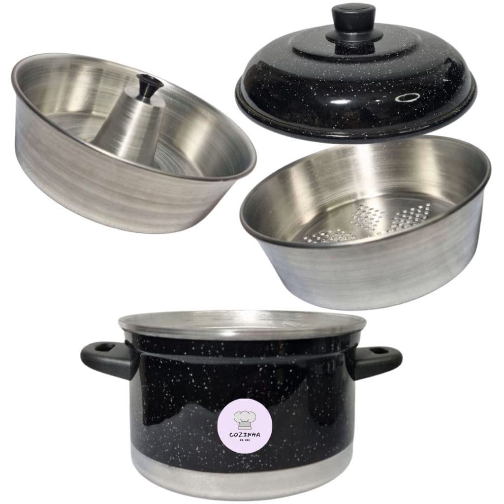 Panela 3 em 1 Cozinha a vapor Legumes Pudim Alumínio Multiuso
