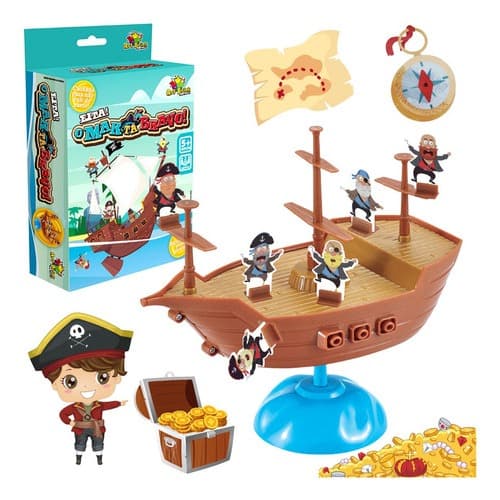 Jogo De Equilíbrio Mesa O Mar Tá Bravo Navio Pirata Infantil