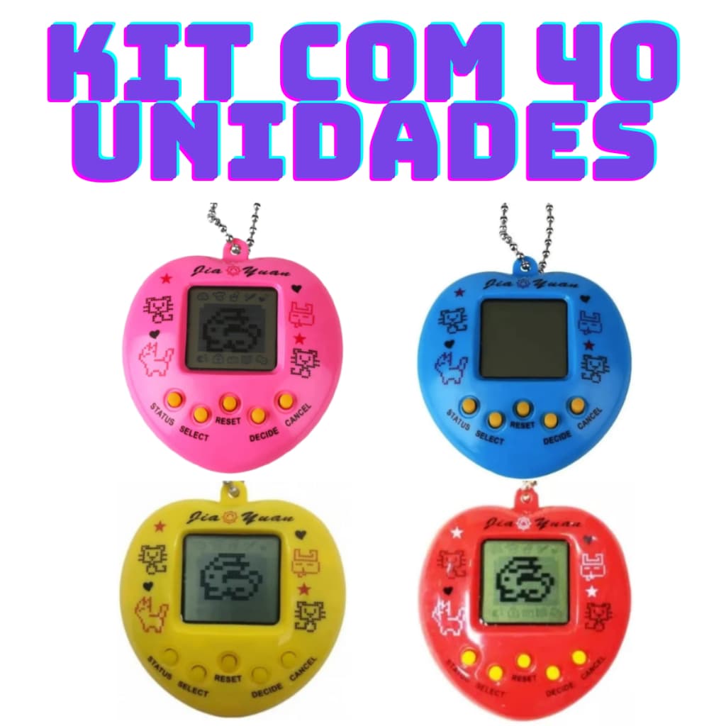 Kit com 40 Bichinho Virtual Original Egg 168 Bichos Em 1 Nostálgico Pet Virtual