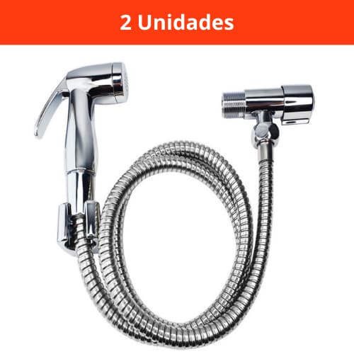 Kit 2 Ducha Higiênica Cromada 100% Completa Luxo Metal Inox Duchas