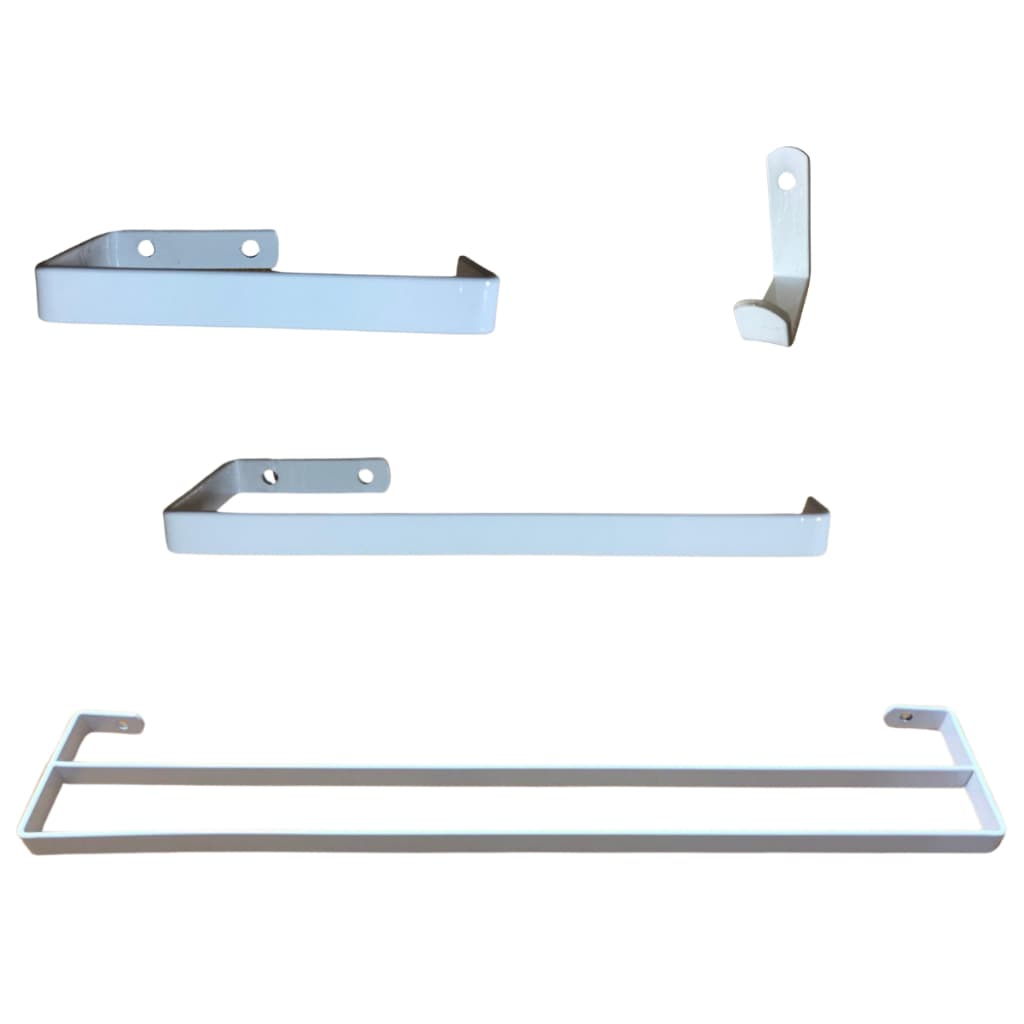 Kit Acessórios Para Banheiro Suporte Duplo Branco 4 Peças