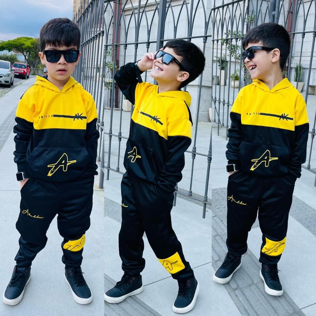 Conjunto Frio Infantil Masculino Calça Casaco Capuz Inverno Juvenil Flanelado