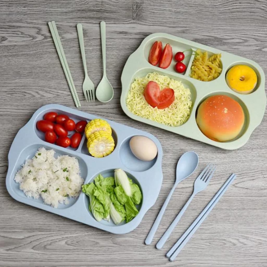 Kit prato e talher para crianças comidinha almoço comida infantil educativo  KH0005-01