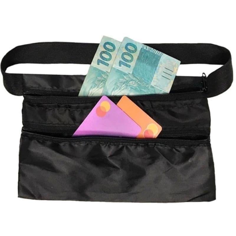 Kit com 2 Porta dinheiro bolsa cintura porta money bolsa, doleira.