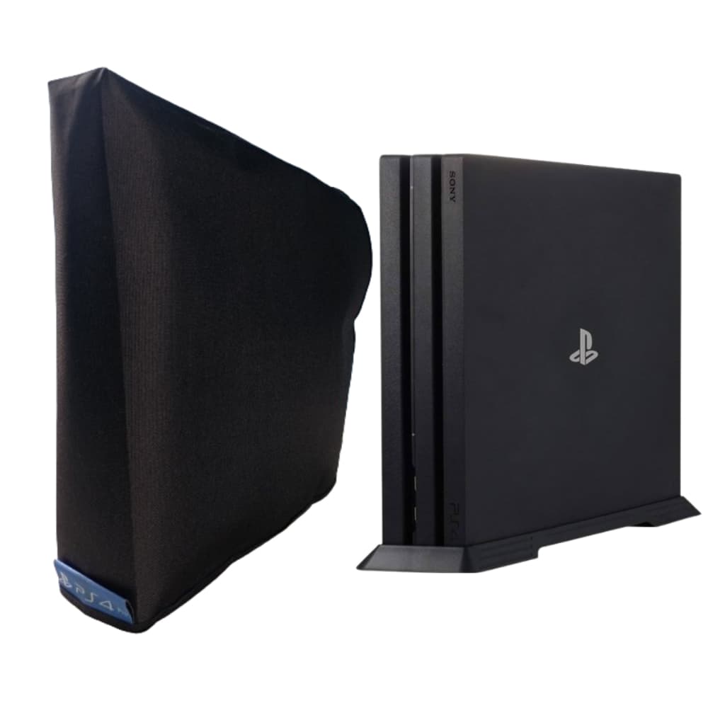 Capa Protetora Para Playstation 4 Ps4 PRO na Vertical Skin Preta Anti Poeira Pêlos Impermeável