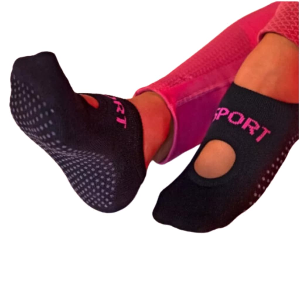Kit 2 Sapatilha Yoga Pilates Feminino Antiderrapante Meia Selene