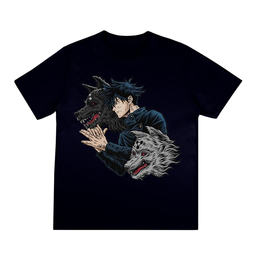 Camiseta Masculina Feminina Megumi Fushiguro Jujutsu Kaisen Camisa Anime Algodão Fio 30.1 Penteado Zero Encolhimento