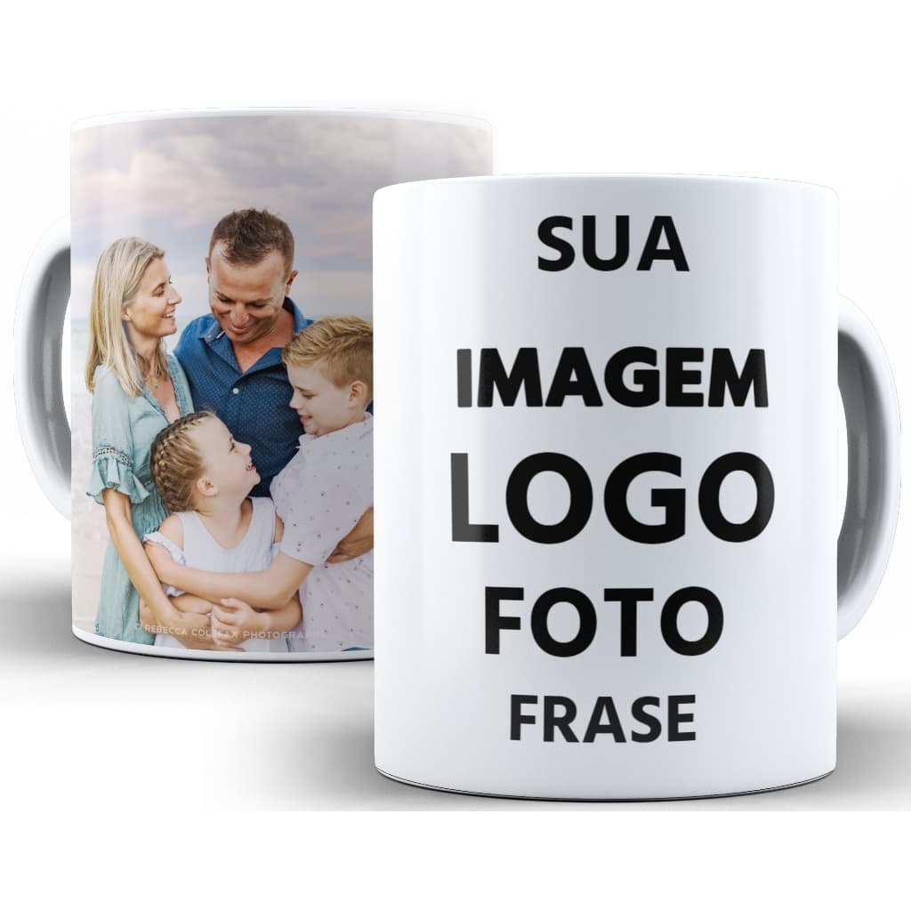 Caneca Personalizada De Porcelana Com sua Imagem Logo Frase