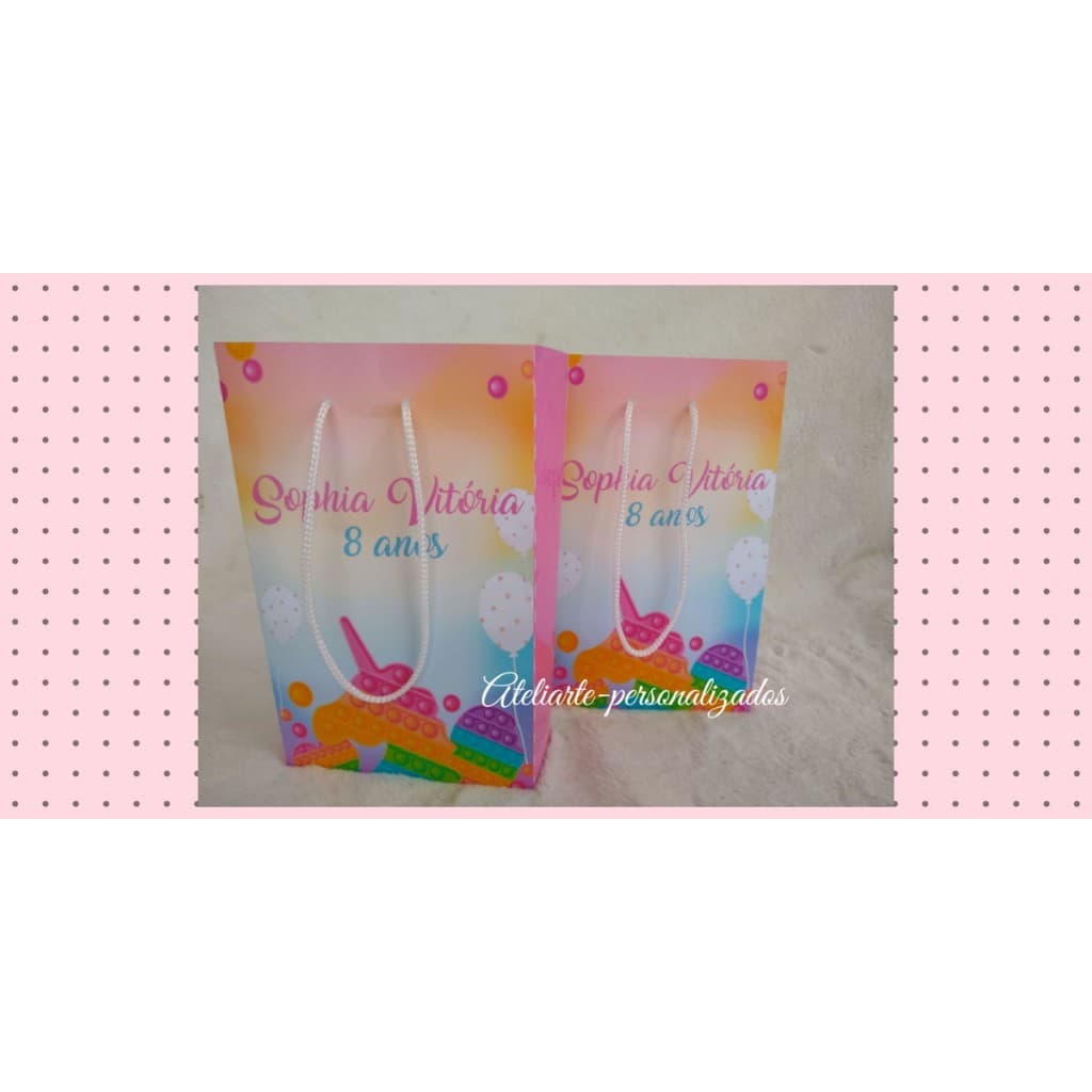 SACOLA PERSONALIZADA P UNICORNIO POP IT
