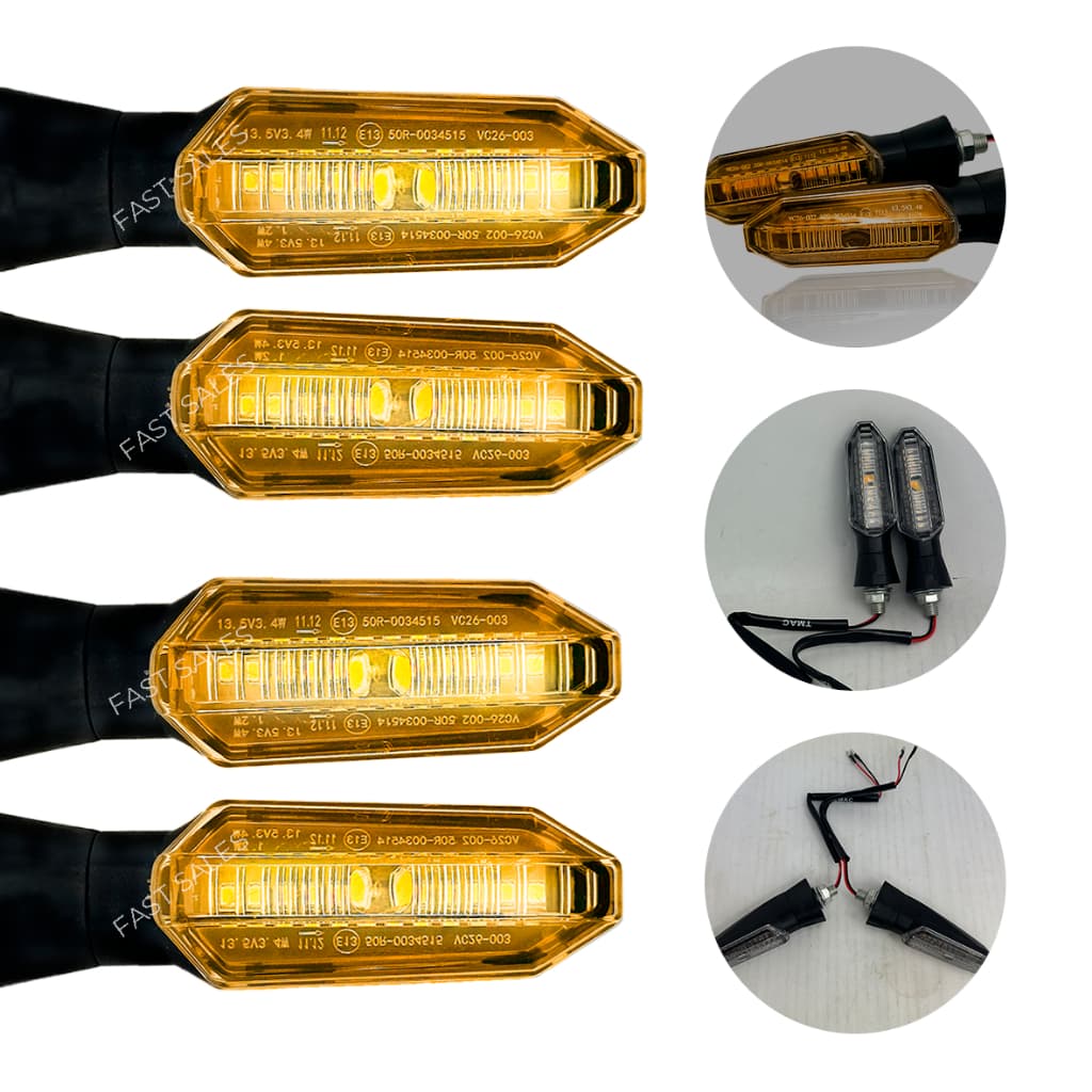 Kit 4 Pisca LED Twister Seta Nova Para Moto Universal Modelo Esportivo Yamaha Factor Twister
