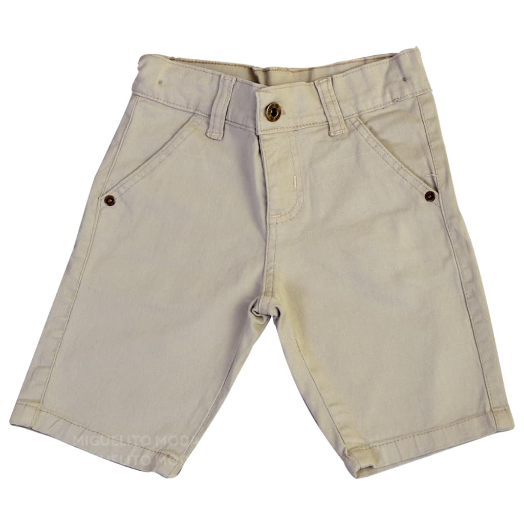 Bermuda Bege Bolso Faca Infantil Menino Envio Rápido