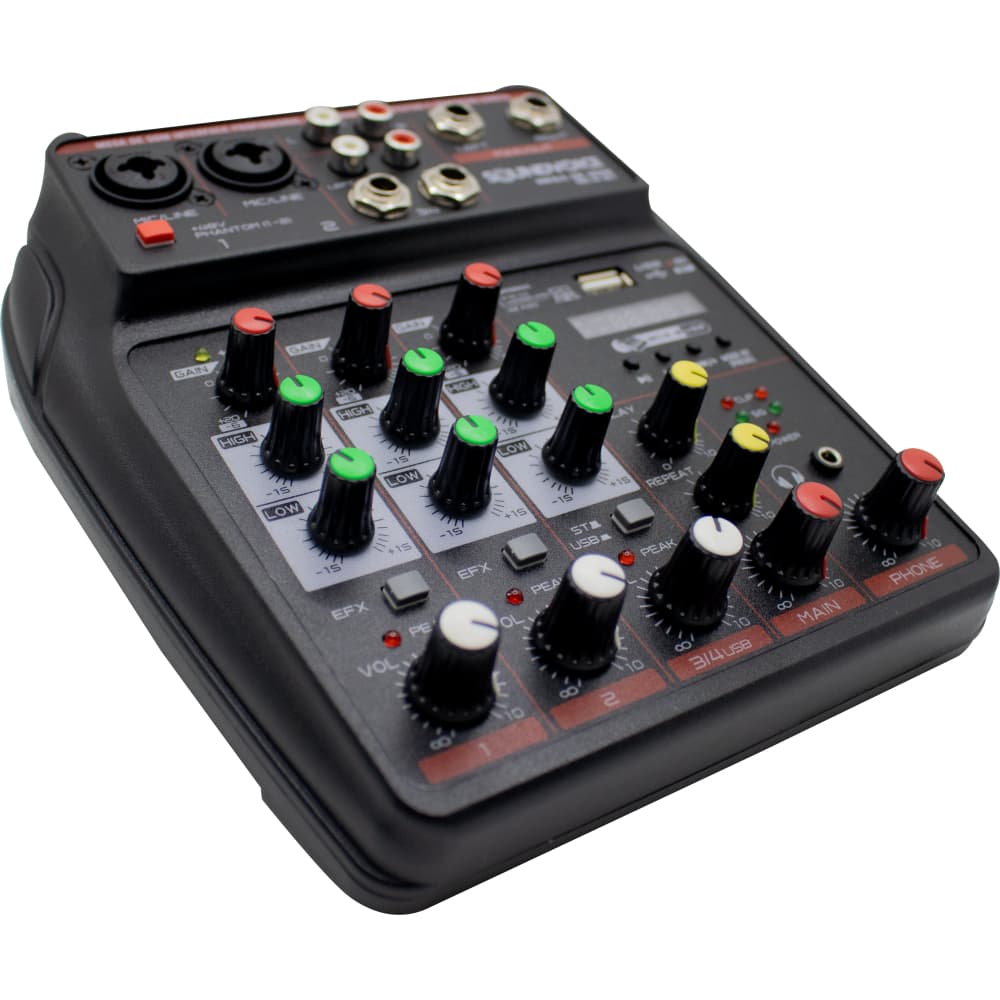 Mesa De Som 4 Canais Usb Efeito Bluetooth Interface Mc4-bt soundvoice. igreja, musicos, bares, palestras, gravação.