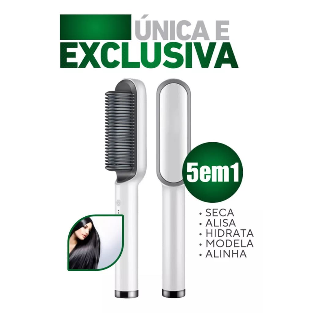 Escova Alisadora 5 Em 1 Qualidade Profissional Bivolt Escova Elétrica Alisadora Secador Chapinha de Cabelos Escova Secadora Tipo TAIFF escova 5 em 1 qualidade premium TOP